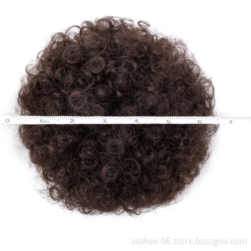 Aisi Hair Women's Synthetic Puff Afro Short Curly Hair Chignon For Black Women Color 4# Kinky Curly Hair Bun Ponytail